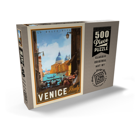Italy, Venice: La Dolce Vita, Vintage Poster 500 Puzzle Schachtel Ansicht2