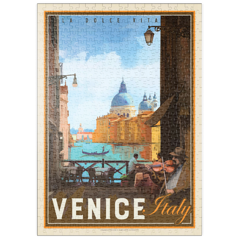 puzzleplate Italy, Venice: La Dolce Vita, Vintage Poster 500 Puzzle