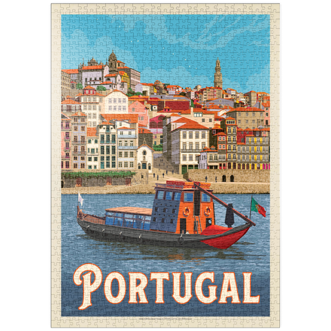 puzzleplate Portugal: Porto District, Vintage Poster 1000 Puzzle