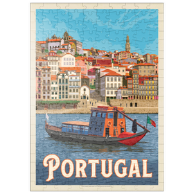 Darstellung des Puzzle Motivs Portugal: Bezirk Porto, Vintage Poster - Puzzleteile: 200