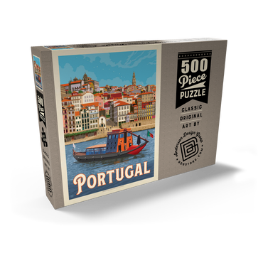 Portugal: Porto District, Vintage Poster 500 Puzzle Schachtel Ansicht2