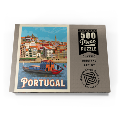 Portugal: Porto District, Vintage Poster 500 Puzzle Schachtel Ansicht3