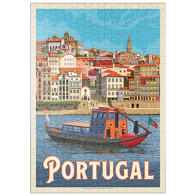 Darstellung des Puzzle-Motivs Portugal: Bezirk Porto, Vintage Poster – Puzzleteile: 500