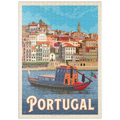 puzzleplate Portugal: Porto District, Vintage Poster 500 Puzzle