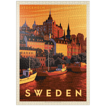 puzzleplate Sweden: Stockholm, Vintage Poster 1000 Puzzle