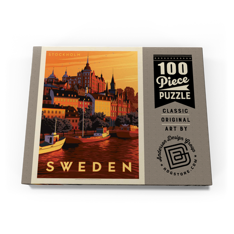Sweden: Stockholm, Vintage Poster 100 Puzzle Schachtel Ansicht3