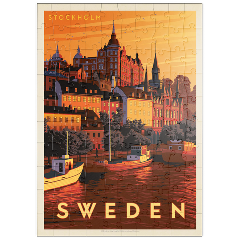 puzzleplate Sweden: Stockholm, Vintage Poster 100 Puzzle