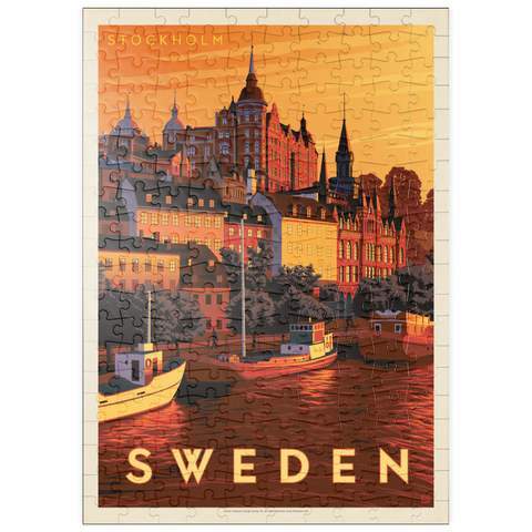 puzzleplate Sweden: Stockholm, Vintage Poster 200 Puzzle