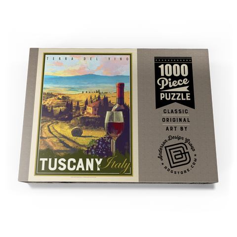 Italy, Tuscany: Terra Del Vino, Vintage Poster 1000 Puzzle Schachtel Ansicht3