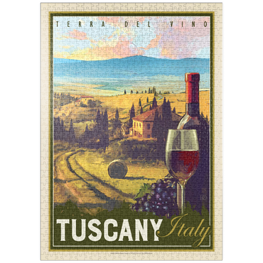 puzzleplate Italy, Tuscany: Terra Del Vino, Vintage Poster 1000 Puzzle
