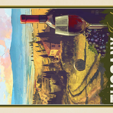 Italy, Tuscany: Terra Del Vino, Vintage Poster 1000 Puzzle 3D Modell