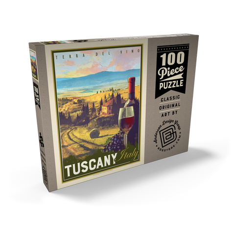 Italy, Tuscany: Terra Del Vino, Vintage Poster 100 Puzzle Schachtel Ansicht2