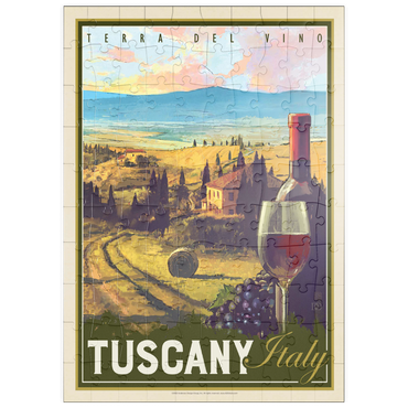 puzzleplate Italy, Tuscany: Terra Del Vino, Vintage Poster 100 Puzzle