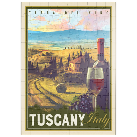 puzzleplate Italy, Tuscany: Terra Del Vino, Vintage Poster 100 Puzzle