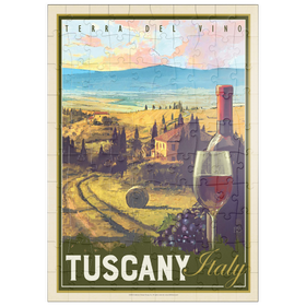 Darstellung des Puzzle Motivs Italien, Toskana: Terra Del Vino (Weinland), Vintage Poster - Puzzleteile: 100
