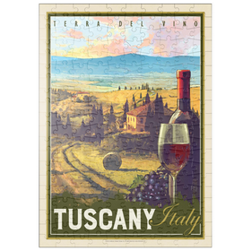 Darstellung des Puzzle Motivs Italien, Toskana: Terra Del Vino (Weinland), Vintage Poster - Puzzleteile: 200