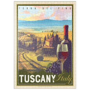 puzzleplate Italy, Tuscany: Terra Del Vino, Vintage Poster 500 Puzzle