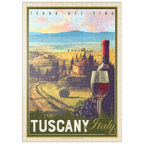 puzzleplate Italy, Tuscany: Terra Del Vino, Vintage Poster 500 Puzzle