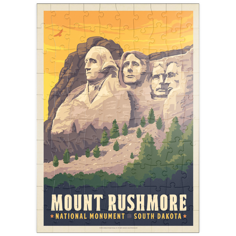 puzzleplate Mt Rushmore National Memorial: Side View 100 Puzzle
