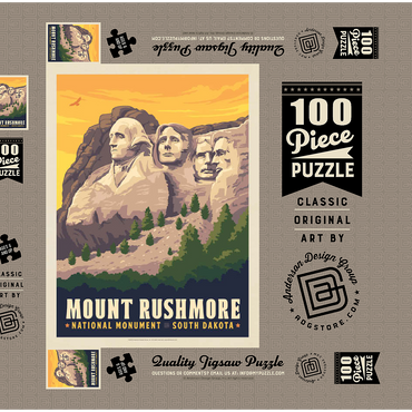 Mt Rushmore National Memorial: Side View 100 Puzzle Schachtel 3D Modell