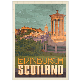 Darstellung des Puzzle Motivs Schottland: Edinburgh, Vintage Poster - Puzzleteile: 100