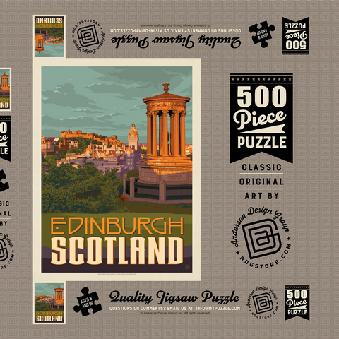 Scotland: Edinburgh 500 Puzzle Schachtel 3D Modell