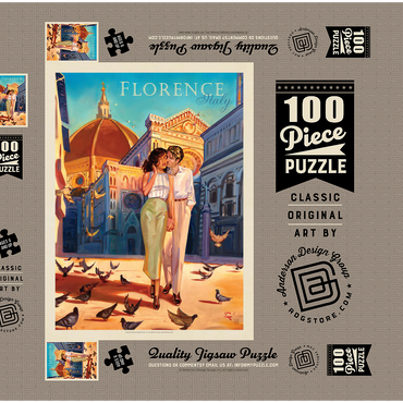 Italy: Florence Fling 100 Puzzle Schachtel 3D Modell