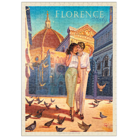 Darstellung des Puzzle Motivs Italien: Florenz, Florentiner Flair, Vintage Poster - Puzzleteile: 500