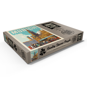 Darstellung des Puzzle Motivs Deutschland: München, Vintage Poster - Puzzleteile: 1000