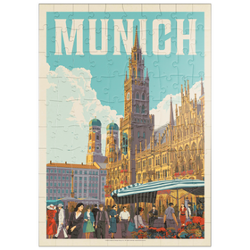 Darstellung des Puzzle Motivs Deutschland: München, Vintage Poster - Puzzleteile: 100