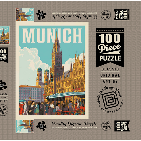 Germany: Munich 100 Puzzle Schachtel 3D Modell