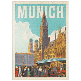 Darstellung des Puzzle-Motivs Deutschland: München, Vintage Poster – Puzzleteile: 500