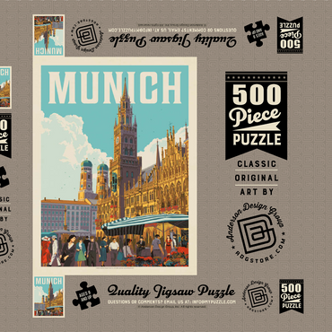 Germany: Munich 500 Puzzle Schachtel 3D Modell