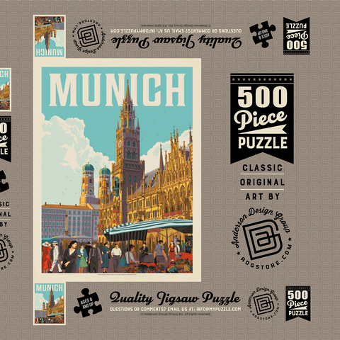 Germany: Munich 500 Puzzle Schachtel 3D Modell
