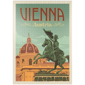 Darstellung des Puzzle Motivs Österreich: Wien, Vintage Poster - Puzzleteile: 1000