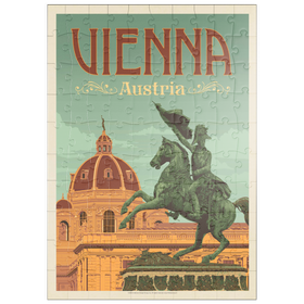 Darstellung des Puzzle Motivs Österreich: Wien, Vintage Poster - Puzzleteile: 100
