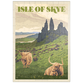 Darstellung des Puzzle Motivs Schottland: Isle of Skye, Vintage Poster - Puzzleteile: 100