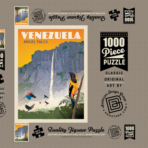 Venezuela: Angel Falls 1000 Puzzle Schachtel 3D Modell