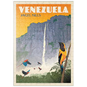 Darstellung des Puzzle-Motivs Venezuela: Angel Falls, Vintage Poster – Puzzleteile: 200