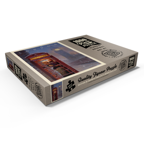 Darstellung des Puzzle Motivs England: Londoner Telefonzelle, Vintage Poster - Puzzleteile: 1000