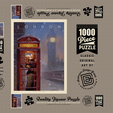 England: London Phone Booth 1000 Puzzle Schachtel 3D Modell