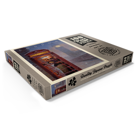 Darstellung des Puzzle Motivs England: Londoner Telefonzelle, Vintage Poster - Puzzleteile: 100