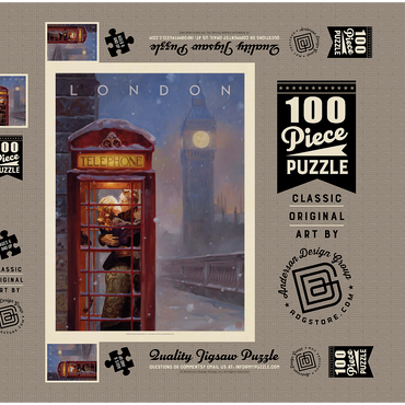 England: London Phone Booth 100 Puzzle Schachtel 3D Modell