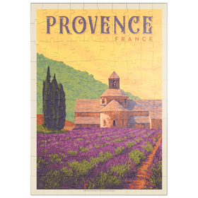 Darstellung des Puzzle-Motivs Frankreich: Provence, Vintage Poster – Puzzleteile: 100