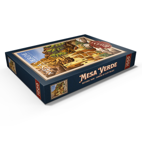Alternative Darstellung des Puzzle-Motivs Mesa Verde National Park - Sunrise at Cliff Palace, Vintage Travel Poster – Puzzleteile: 1000