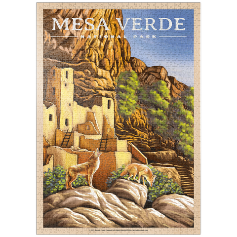 puzzleplate Mesa Verde National Park - Sunrise at Cliff Palace, Vintage Travel Poster 1000 Puzzle