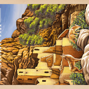 Mesa Verde National Park - Sunrise at Cliff Palace, Vintage Travel Poster 1000 Puzzle 3D Modell