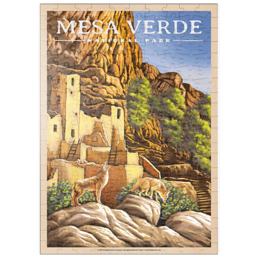 puzzleplate Mesa Verde National Park - Sunrise at Cliff Palace, Vintage Travel Poster 200 Puzzle