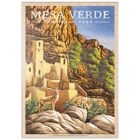 puzzleplate Mesa Verde National Park - Sunrise at Cliff Palace, Vintage Travel Poster 200 Puzzle