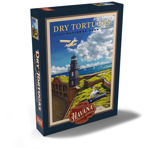 Dry Tortugas National Park - Fort Jefferson Lighthouse, Vintage Travel Poster 1000 Puzzle Schachtel Ansicht2